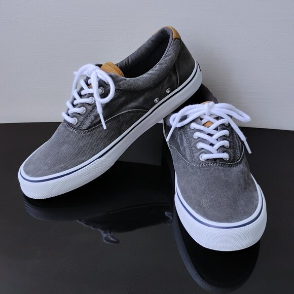 Sperry Men Top-Sider Striper CVO Sneaker in Cool Looking Salt-Washed Black/Grey - Picture 11 of 13